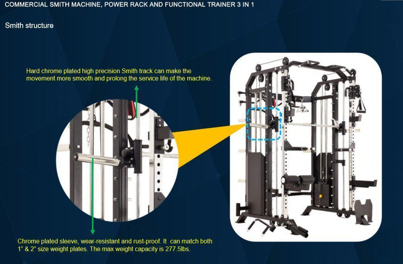 Functional Trainer with Smith Machine and Power Rack FT1007 | Rapid Motion